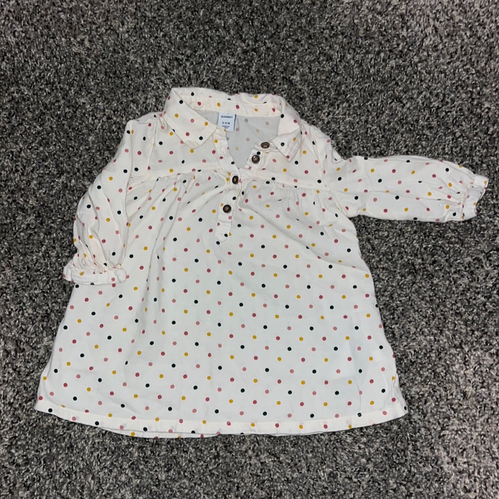 LIKE NEW-Old Navy polka dot dress size 6-12 month